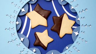 Chocolate-Dipped Star Cookies