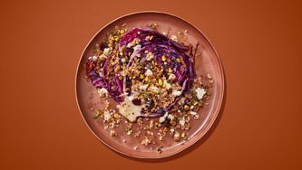 Red Cabbage Steaks With Bulgur Salad