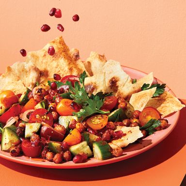 Roasted Chickpea Salad with Hot Harissa Dressing