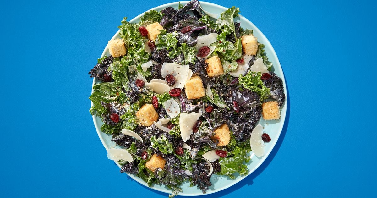 Kale Caesar Salad with Tofu Croutons Recipe Chatelaine