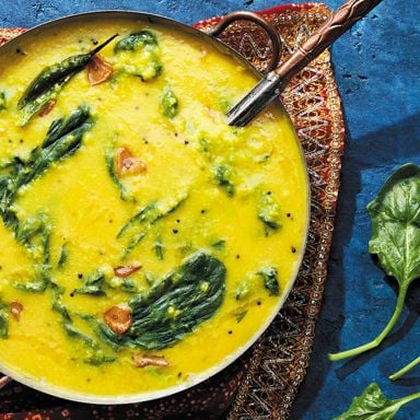 Rajasthani Palak Dal (Garlic-Spiced Spinach and Lentil Dal)