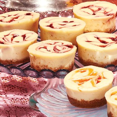 Jam Swirl Mini Cheesecakes