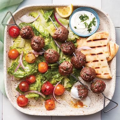 Kofta Kebabs With Chopped Salad
