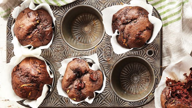 Chocolate-Zucchini Muffins