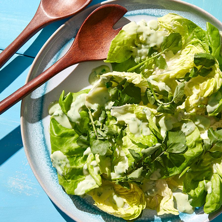 Leafy Greens With Avocado Ranch Dressing Leafy Greens With Avocado Ranch Dressing