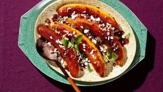 Adobo-Roasted Plantains with Pecans and Feta