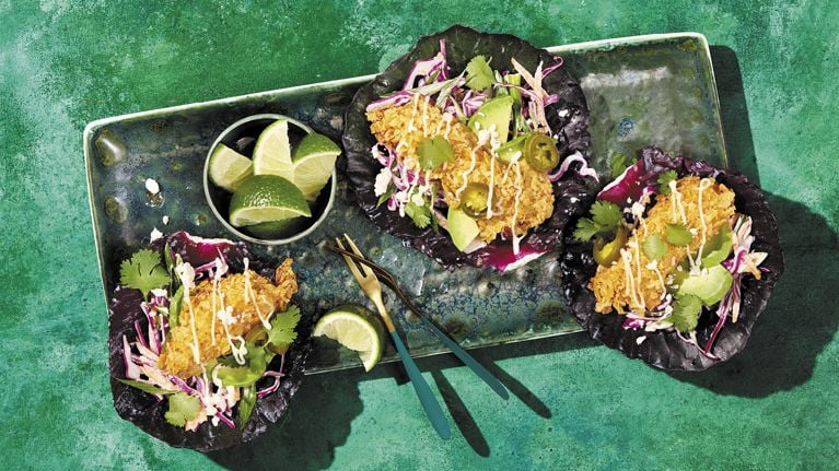 Cabbage Leaf Fish Tacos