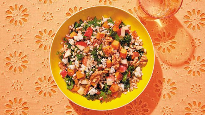 Farro, Kale, Apple And Sweet Potato Salad