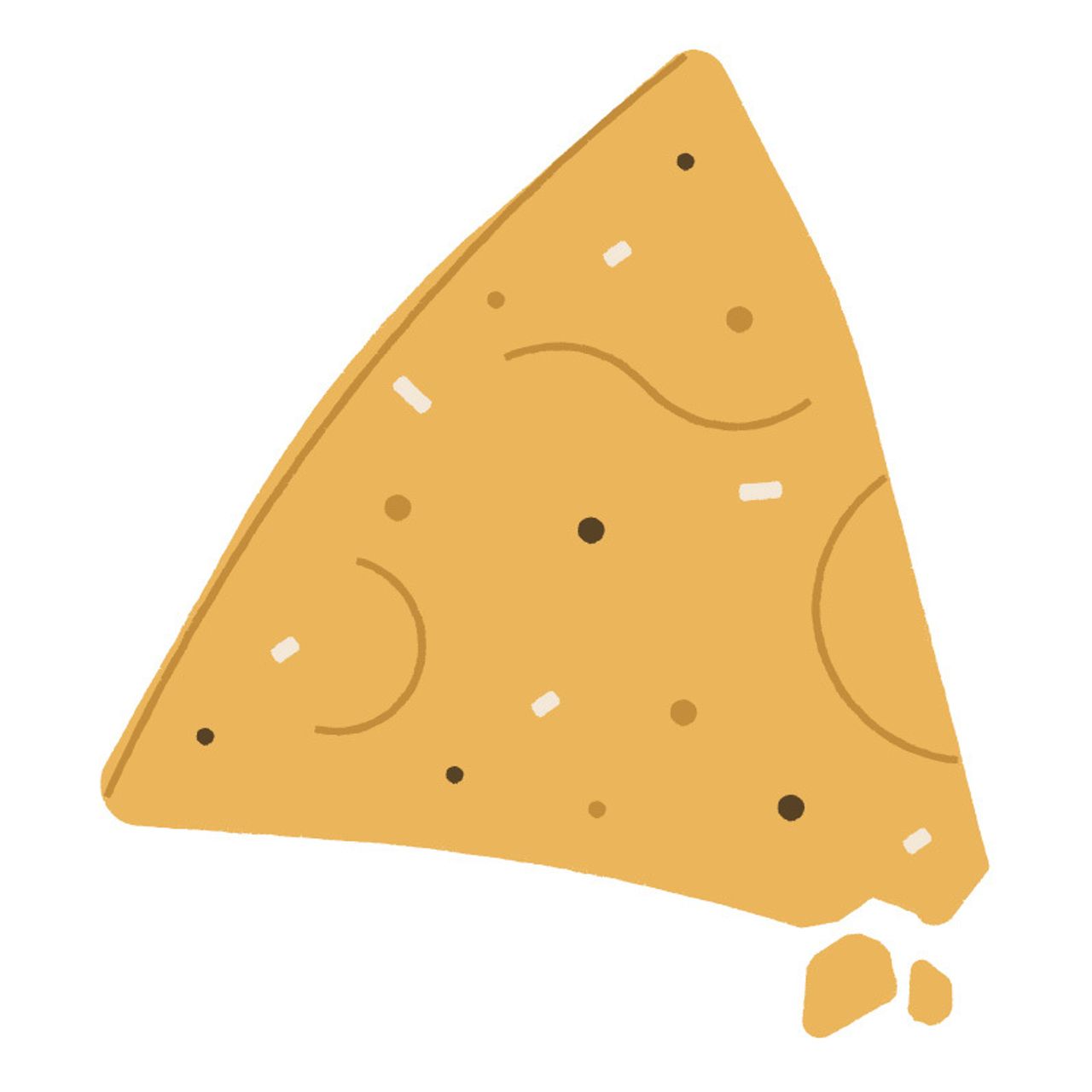 An illustration of a corn tortilla chip.
