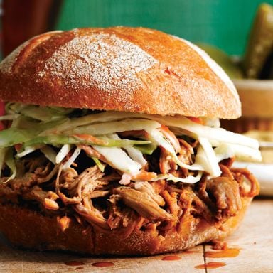 Slow Cooker Pulled Pork With Ginger-Bourbon Sauce