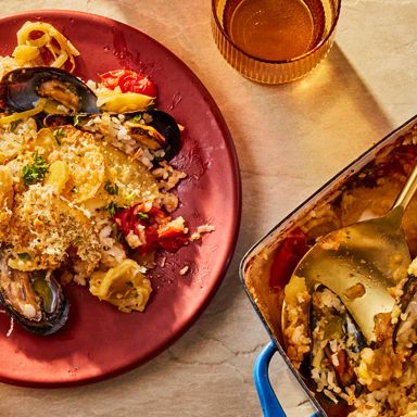 Rice, Potato and Mussel Casserole