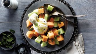 Minty Melon Salad With Burrata Cheese