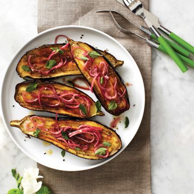 Nigella Lawson's Baby Eggplant With Oregano And Red Onion