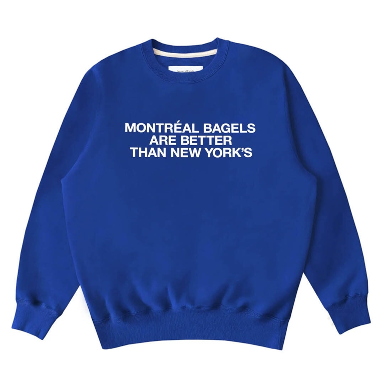 A blue Province of Canada sweatshirt for an article about Mother's Day gifts from Canadian brands.