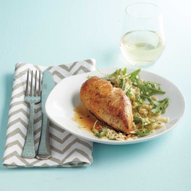 Cider Chicken With Brown-Butter Orzo
