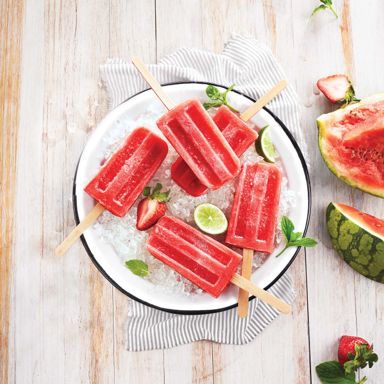 Strawberry-Watermelon Limoncello Ice Pops