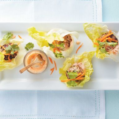 Pork And Zucchini Meatballs In Lettuce Cups