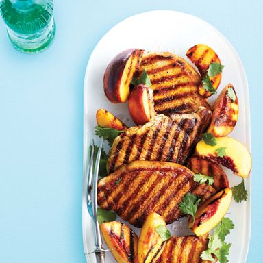 Honey-Lime Grilled Pork Chops With Peaches