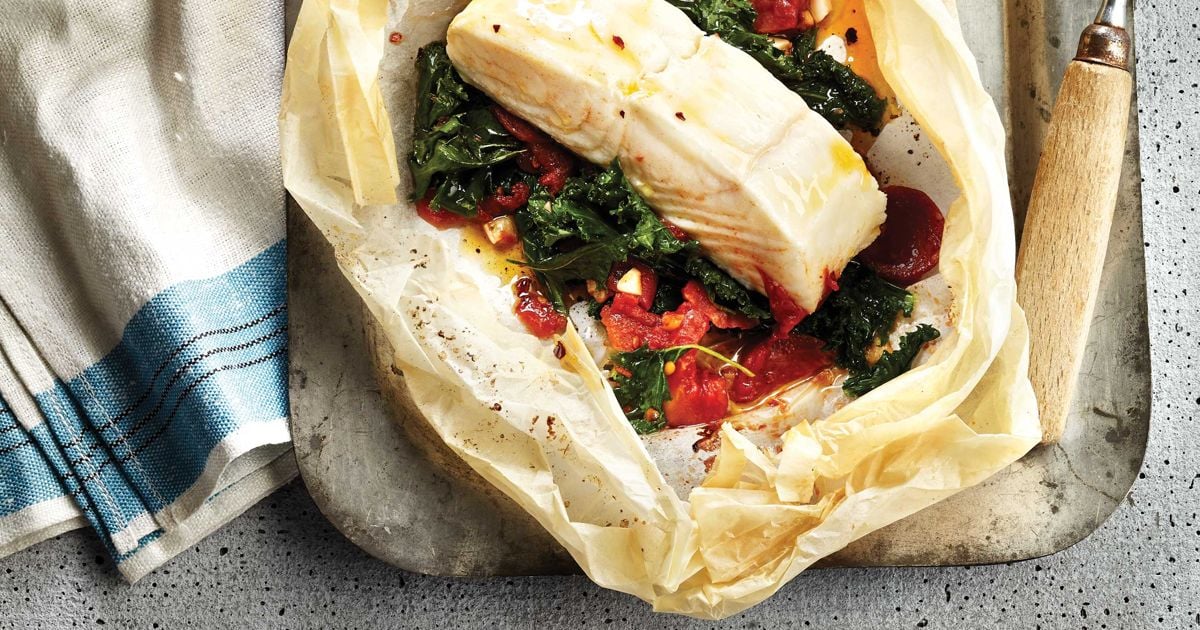 OvenBaked Haddock With Kale Recipe Chatelaine