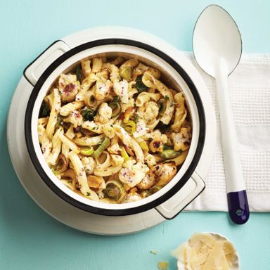 Roasted Cauliflower And Leek Pasta