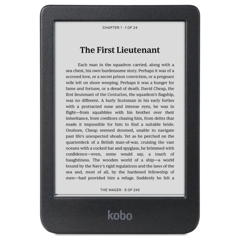 A Kobo Clara BW e-reader for a post about the best gifts for book lovers.