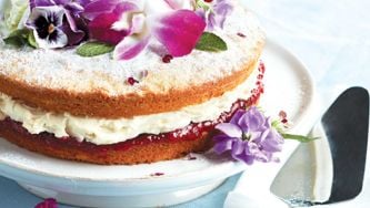Victoria Sponge Cake With Mascarpone-Vanilla Cream