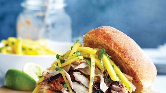 Slow-cooked jerk chicken menu