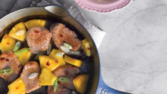 Chili-Cinnamon Pork With Pineapple