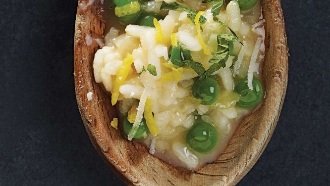 Lemony Mint And Pea Risotto