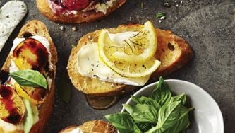 Camembert, Lemon And Maple Syrup Crostini