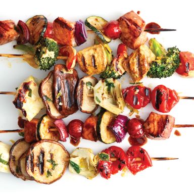 Balsamic Salmon Kebabs