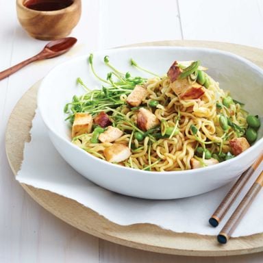 Spring Chicken And Pea Sprout Ramen