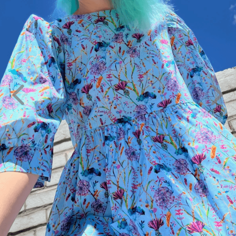 Canadian Floral Dresses: Birds of North America Devil Downhead Dress