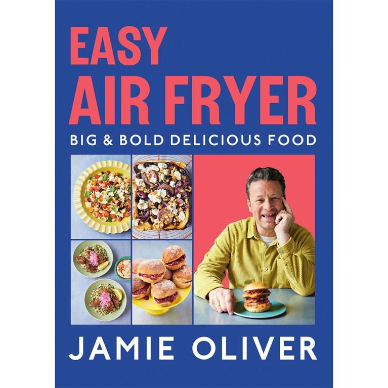 The cover of Jamie Olivers cookbook- Easy Air Fryer