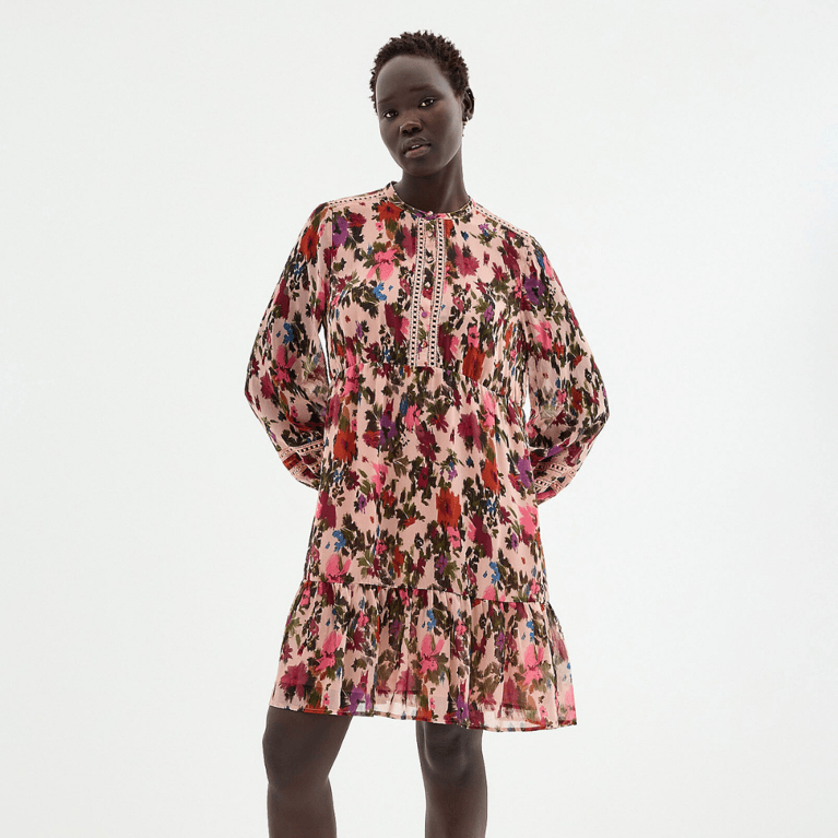 Simons Spring Sale: Simons Contemporaine Crocheted Trims Floral Chiffon Dress