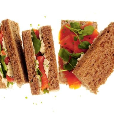 Creamy Artichoke And Smoked Salmon Tea Sandwiches