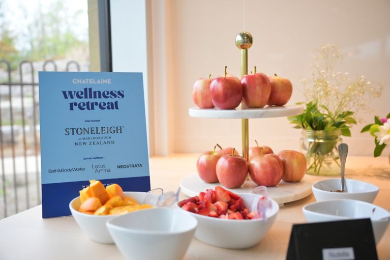 Trays and bowls of fruit at the second annual Chatelaine Wellness Retreat.