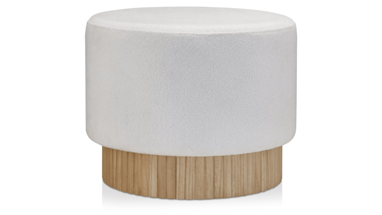 Bouclair Furniture Sale: Round Fabric and Wood Bench