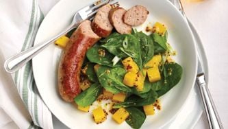 Bangers With Rutabaga Salad
