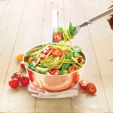 Chicken Pesto Pasta With Roasted Tomatoes