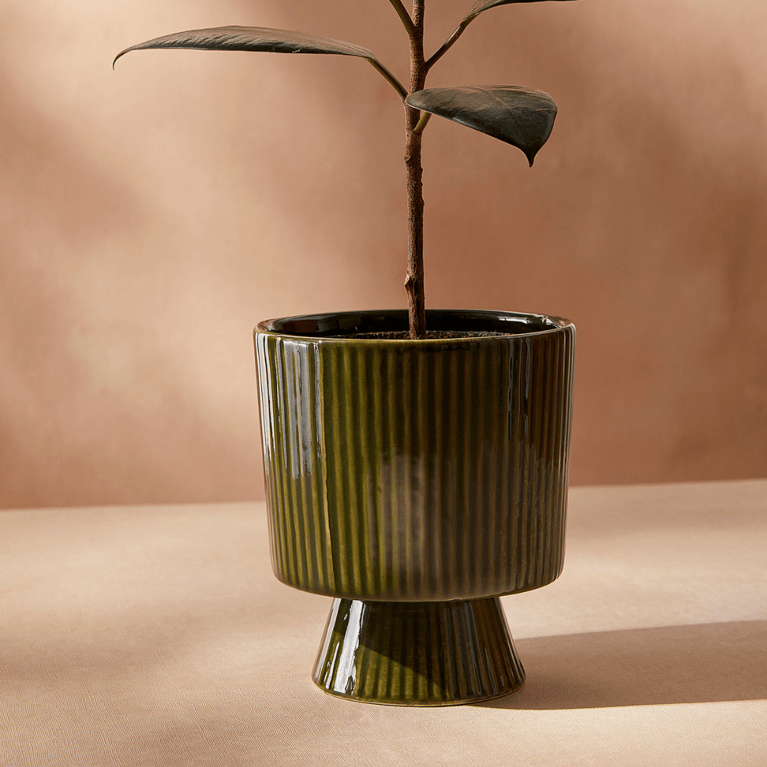 Canadian Planters and Plant Stands: Maison Grooved Footed Planter