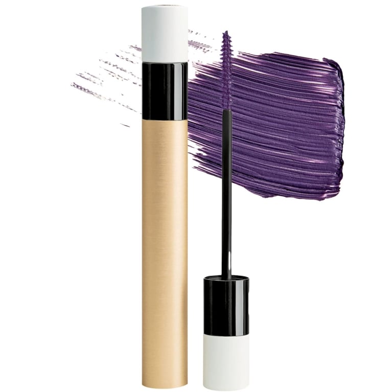 A tube of purple Hermès mascara for an article about how to wear colourful mascara.