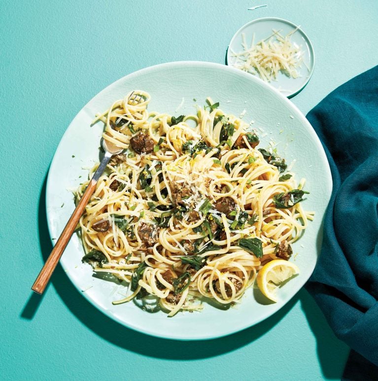 Lemon Linguine With Smoked Oysters