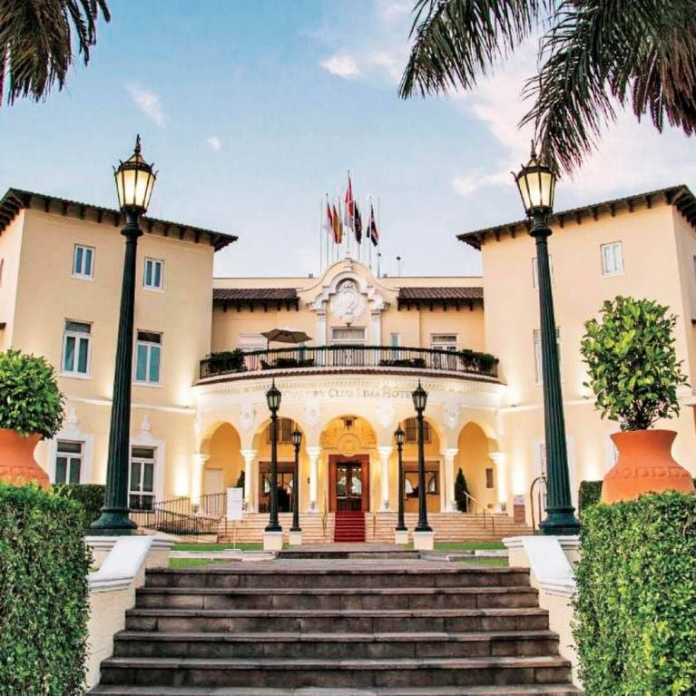 A stately hotel exterior in a post about lima peru