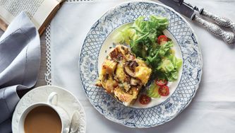 Slow Cooker Cheese And Mushroom Strata