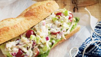 Tarragon-Chicken Sandwiches With Red Grapes