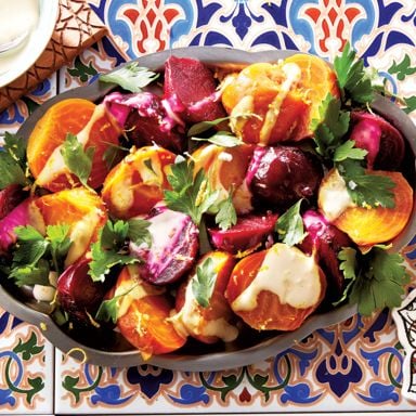 Roasted Beet Salad With Tahini Dressing