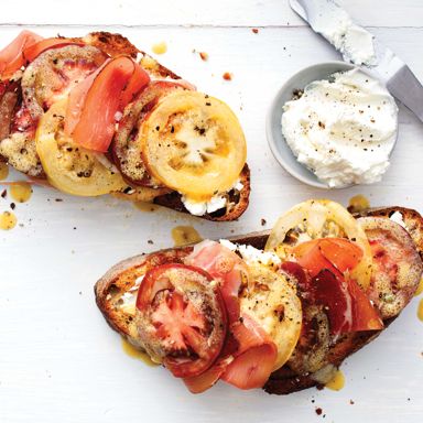 Tomato And Prosciutto Open-Faced Sandwich