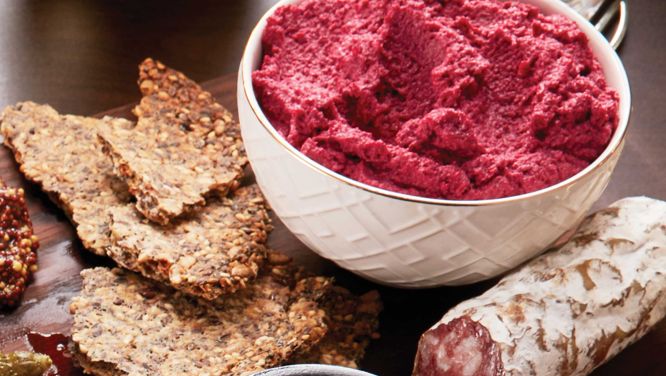 Creamy Cauliflower-Beet Dip