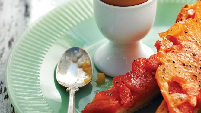 Perfect Soft-Boiled Eggs With Tomato Soldiers